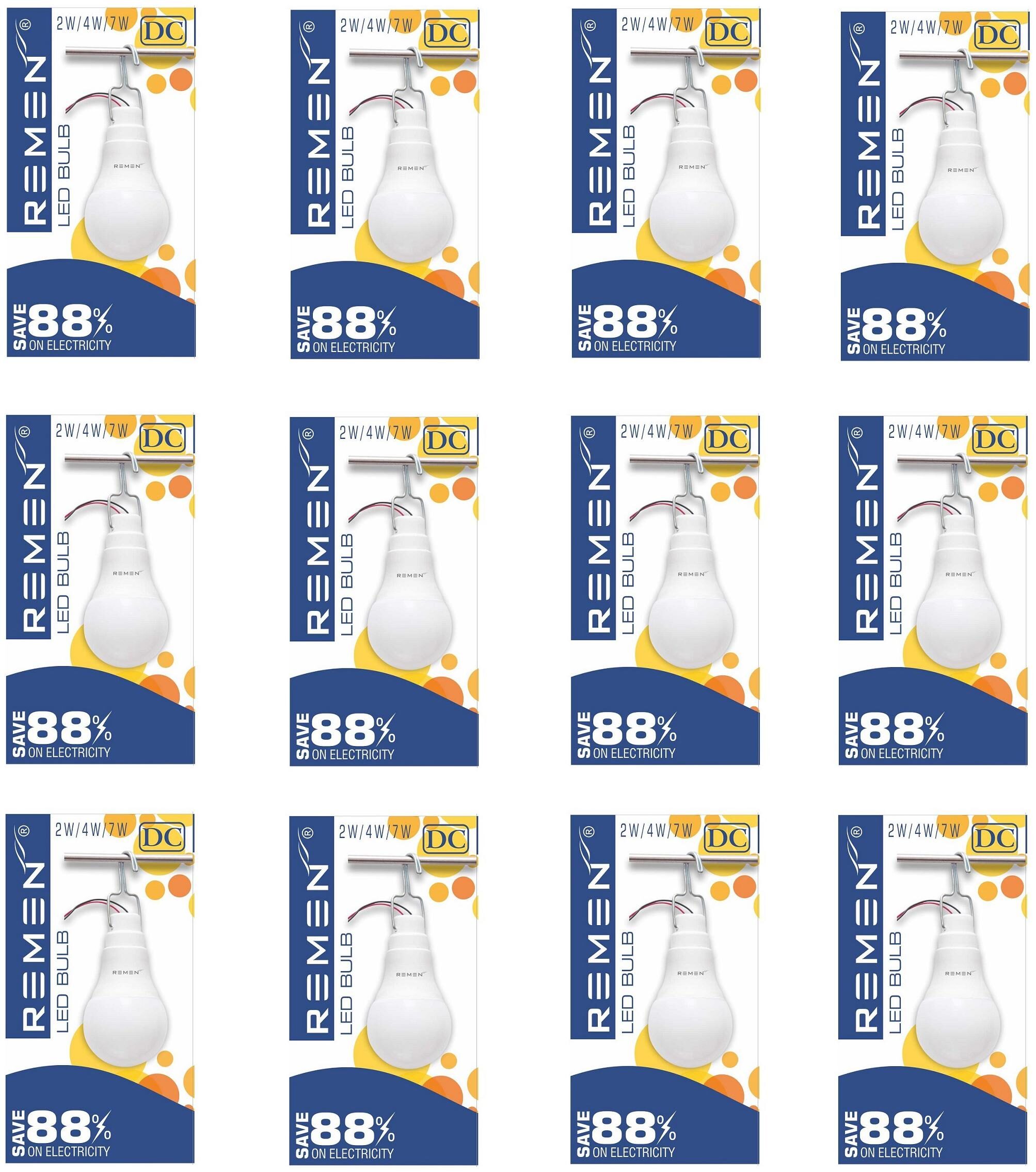 

REMEN 4Watt 12V Solar Led Bulb Cool Day Light (Pack of 12)