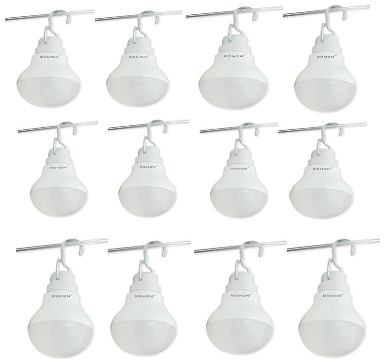 

Remen 7 W 12V Dc Solar Battery Led Bulb With Hanger (Pack Of 12)