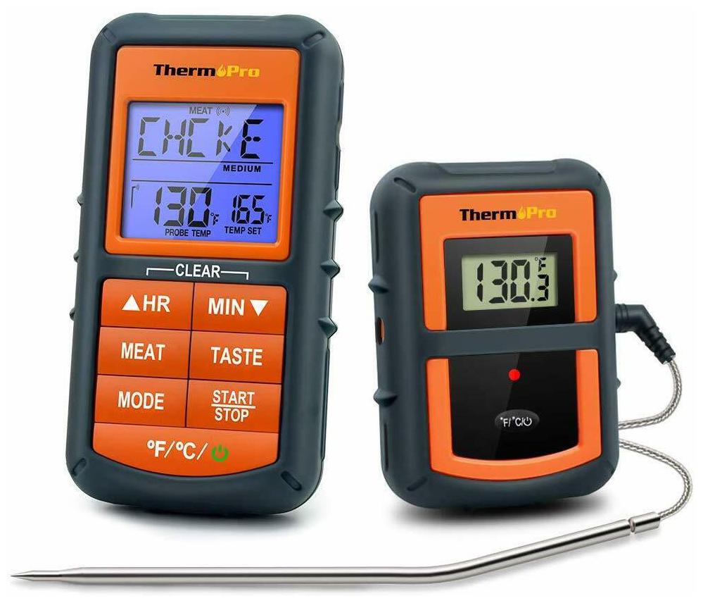 

Remote Cooking Thermometer Digital BBQ Grill Oven Meat Wireless Smoker Timer