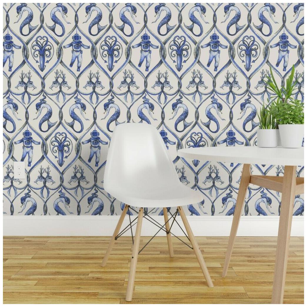 

Removable Water-Activated Wallpaper Mermaid Aquatic Creatures Scuba Diver