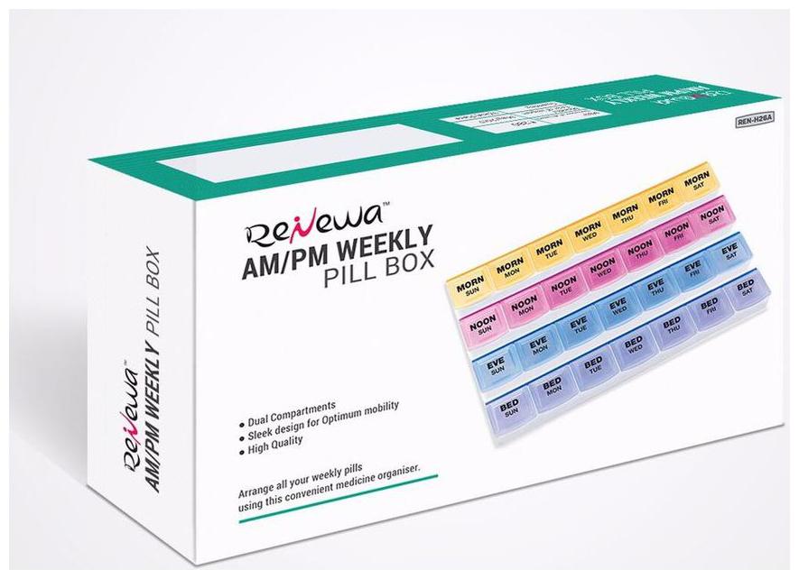 

Renewa AM PM Weekly Pill Box (28 compartmets)