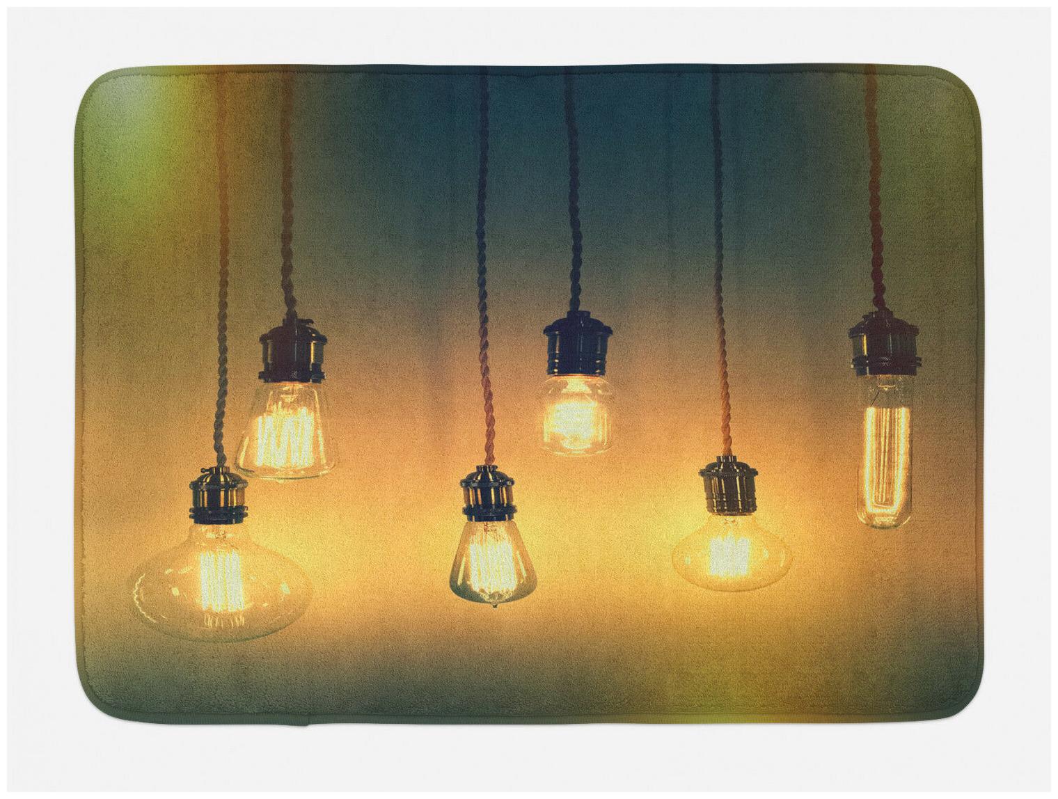 

Retro Bath Mat Modern Vibrant Artwork Non-Slip Plush Mat 29 5 X 17 5 Inches