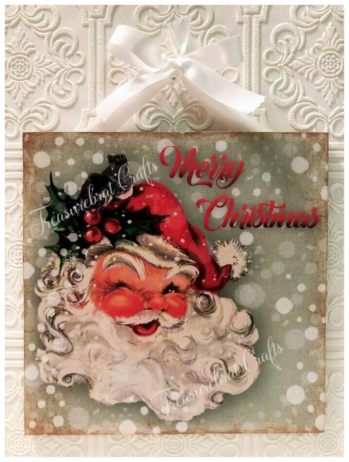 

Retro Style Santa Christmas Wall Sign Decor