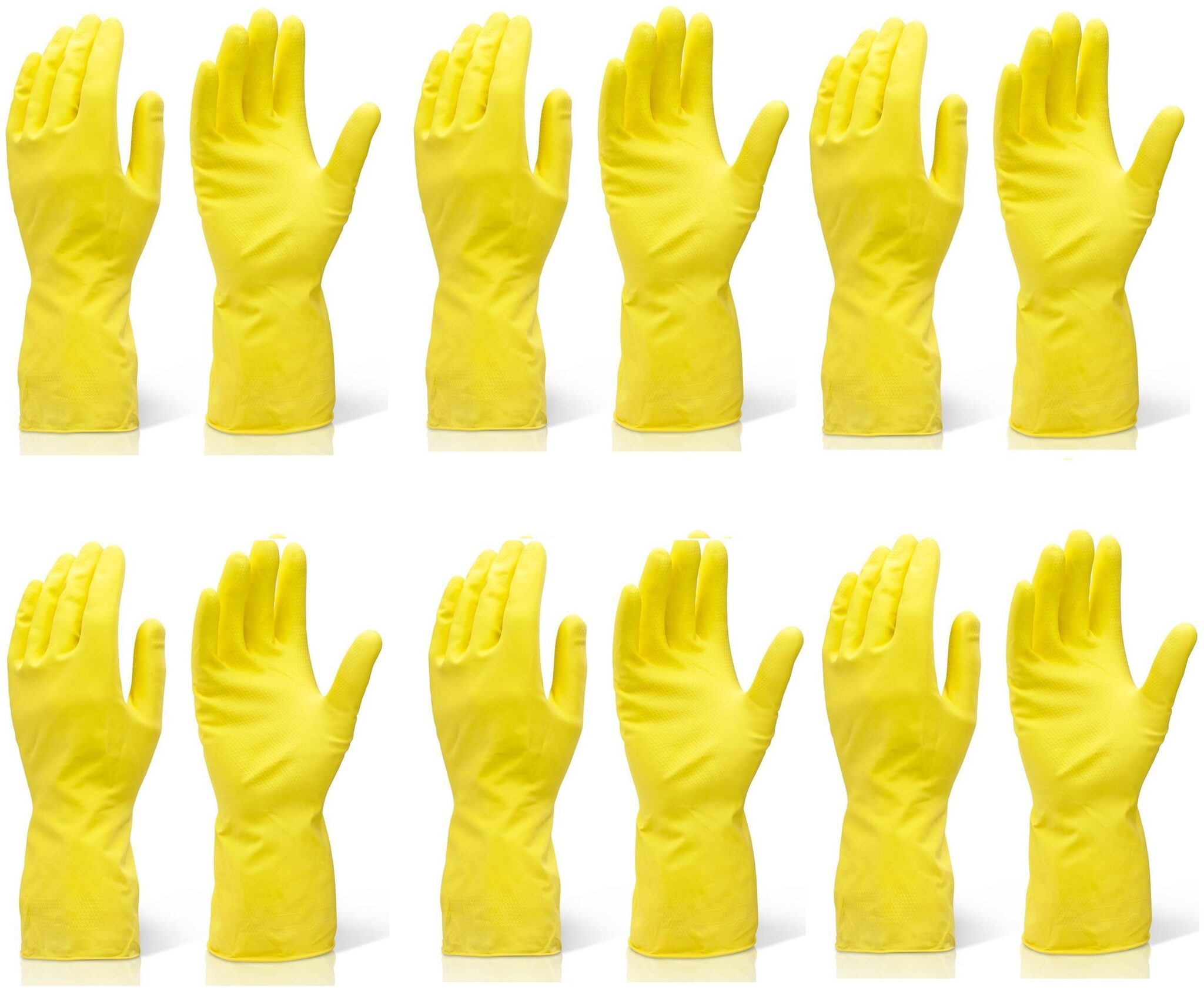 

Reusable Washing and Cleaning Rubber Hand Gloves for Kitchen (6 Pair) Yellow