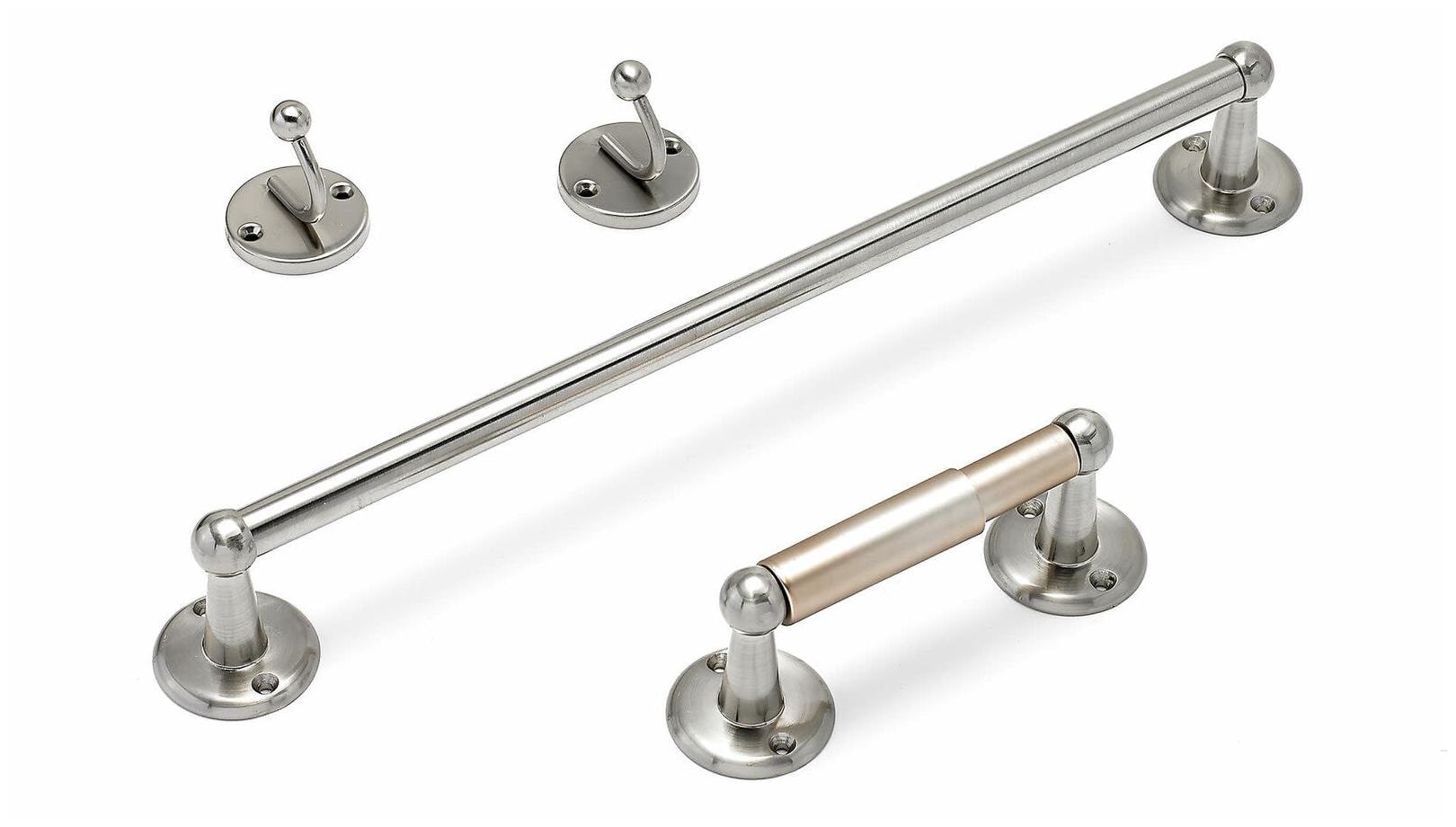 

Richelieu 304 Nickel Euro 4 Piece Bathroom Value Package With 18 Towel Bar