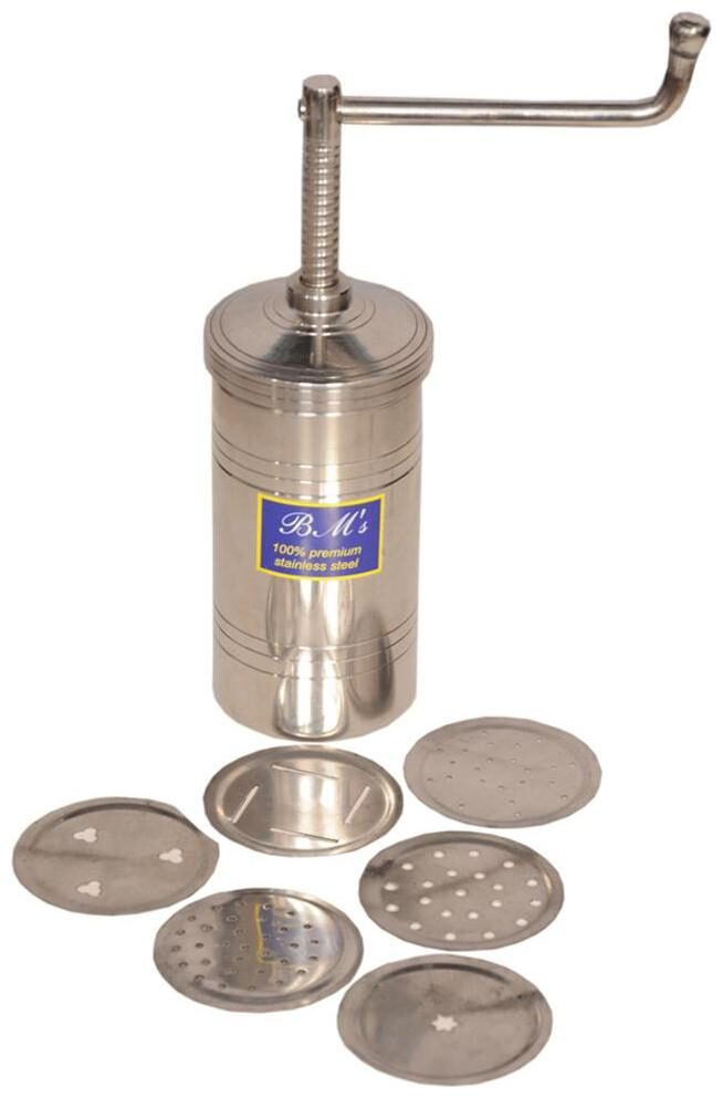 

Right traders Sev Sancha For Indian Snack Murukku Noodle Maker With 6 Different Disc Templates (silver)