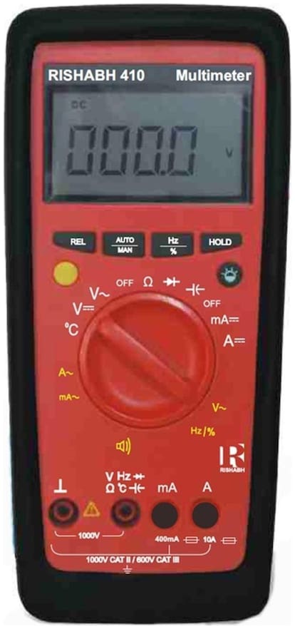 Rishabh 410 Digital Multimeter (AC Volt Range 400mV to 1000V)
