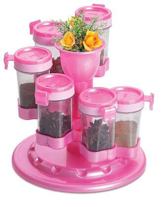 Ritu 6-Jar Revolving Spice Rack Masala Box - Assorted Colors