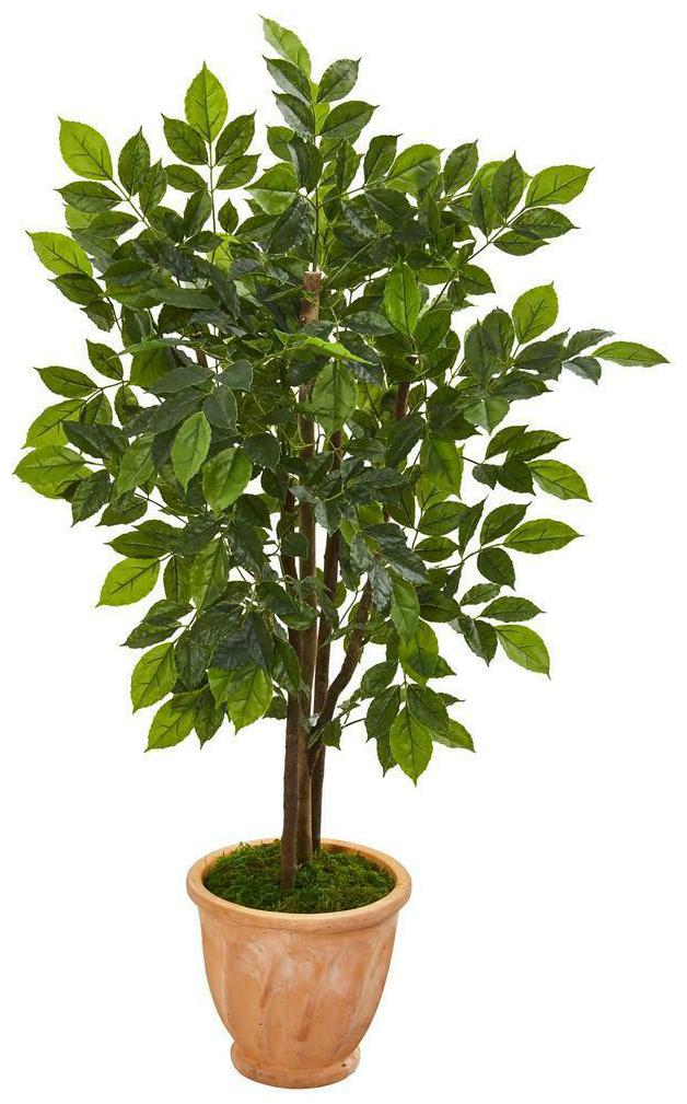 

River Birch Artificial Tree in Terra Cotta Planter Nearly Natural 53 Home Decor