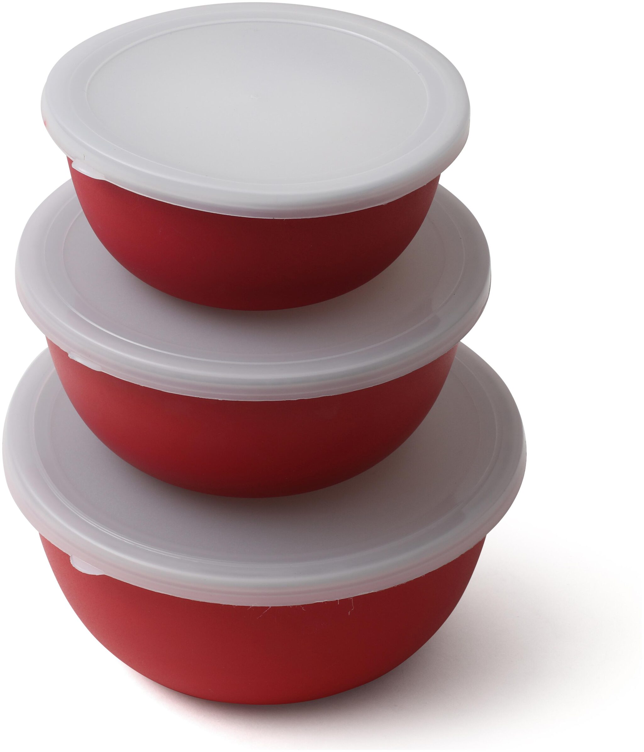 

Rk Handicrafts Stainless Steel Red Bowl Set Of 3
