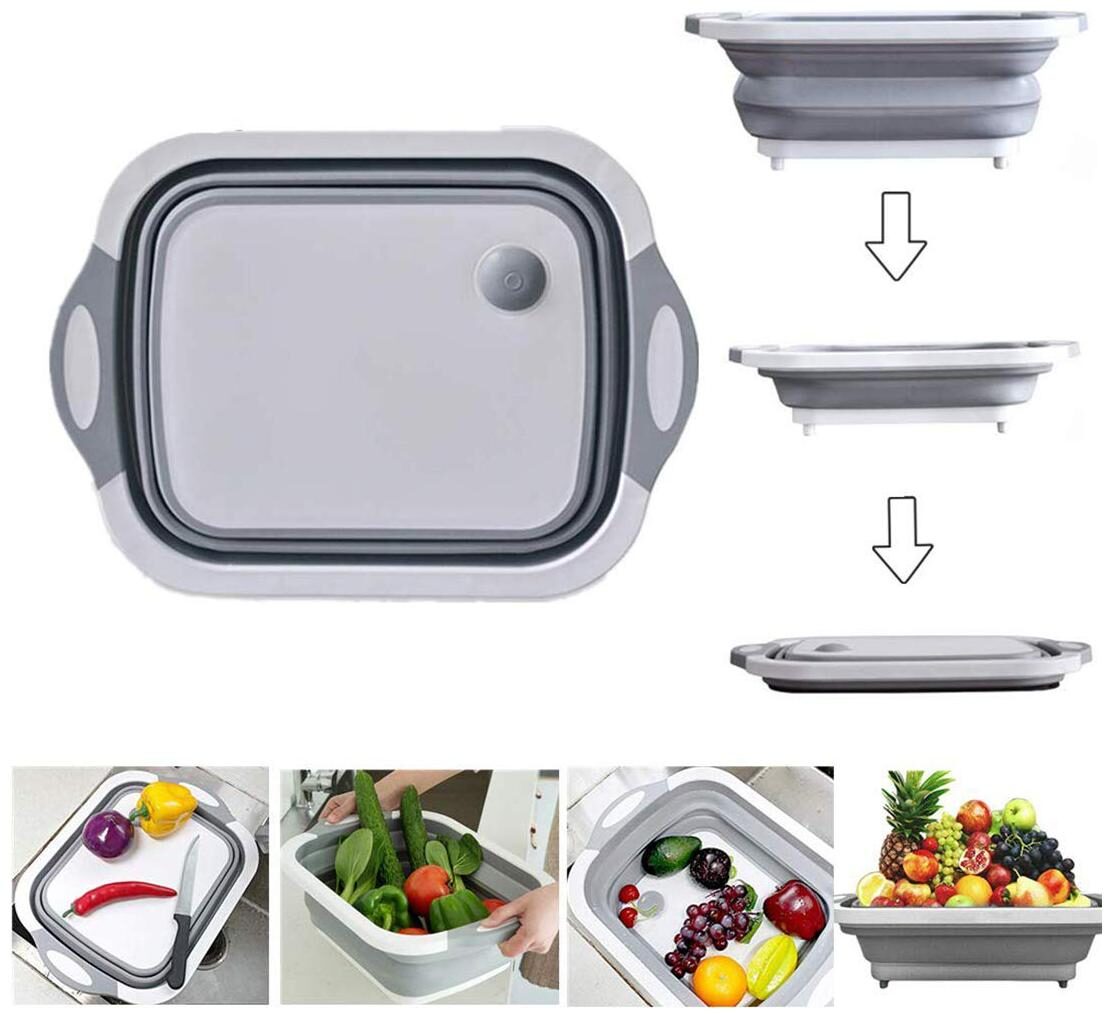 

Robert Hardy Foldable Multifunctional Chopping Board Collapsible Dish Tub Basin Cutting Board Colander For Wash Vegetable Fruit