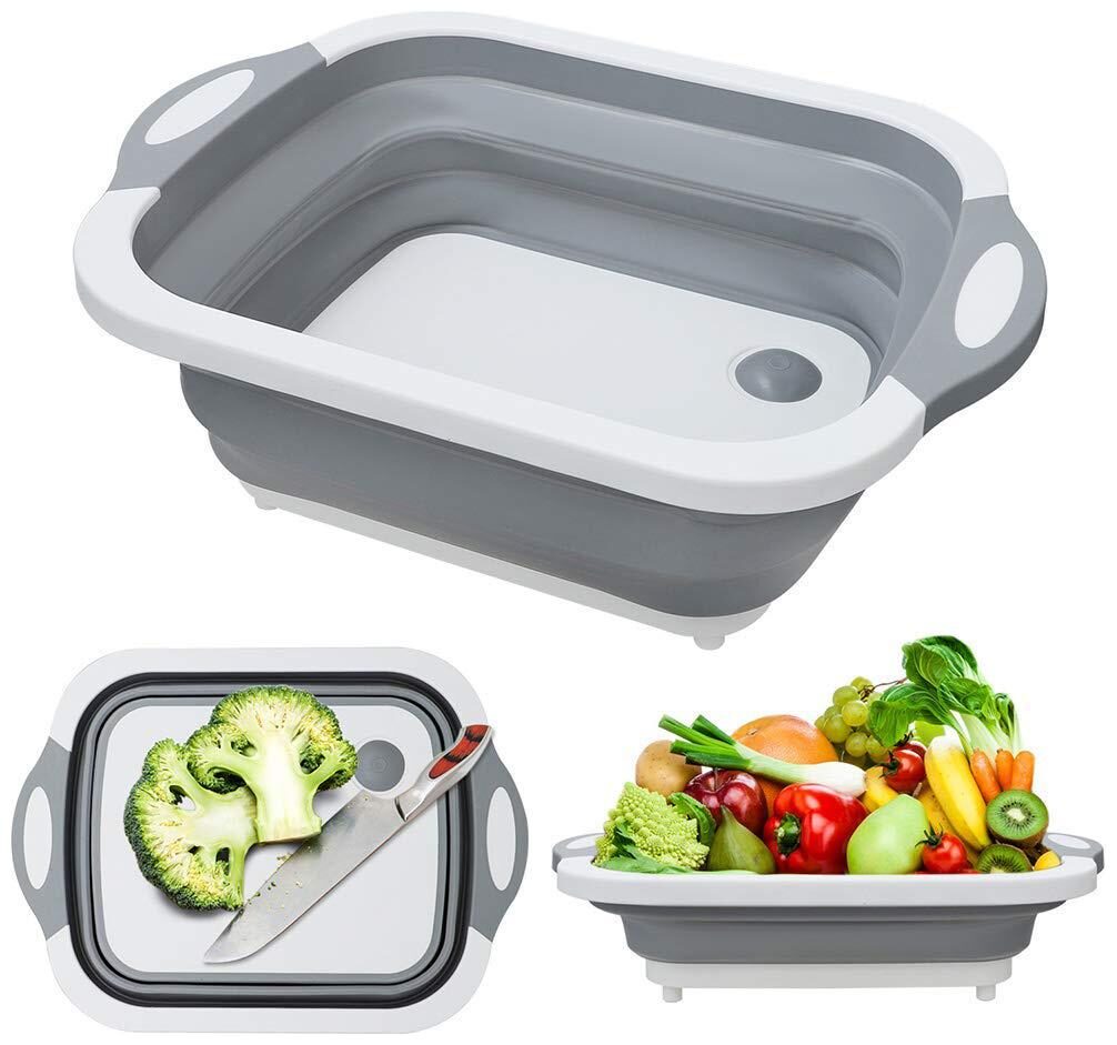 

Robert Hardy 3 in 1 Foldable Cutting Chopping Board For Kitchen (For Washing And Cutting Vegetables Fruits) -Assorted Color