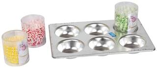 Rolex Aluminium Muffin Tray 6 Cavity + 300 Flair Paper Cup Cakes 10 Cm