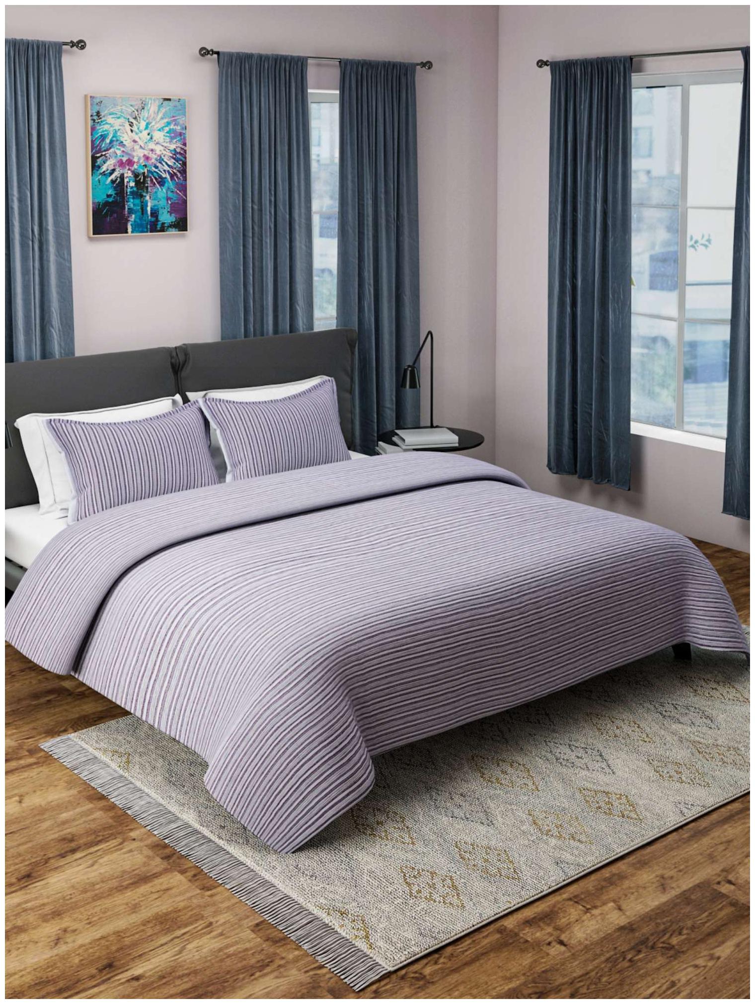 

ROMEE Cotton Striped Double Size Bedsheet 400 TC ( 1 Bedsheet With 2 Pillow Covers Multi )
