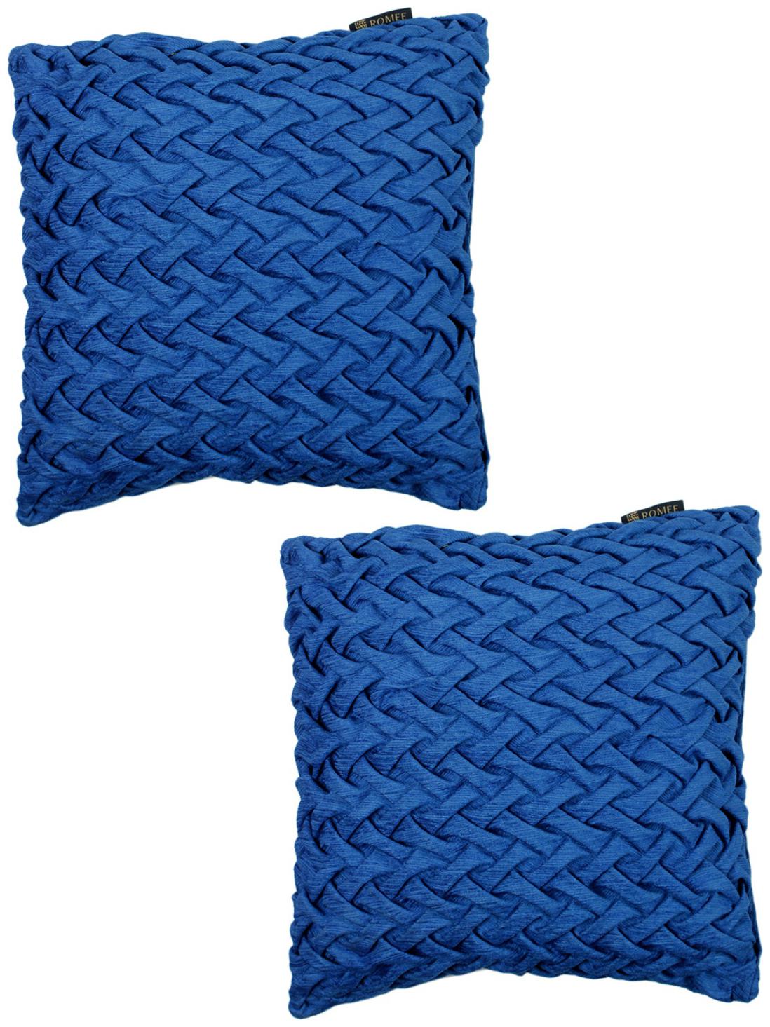 

ROMEE Geometric Polyester Blue Cushion Cover ( Regular Pack of 2 )