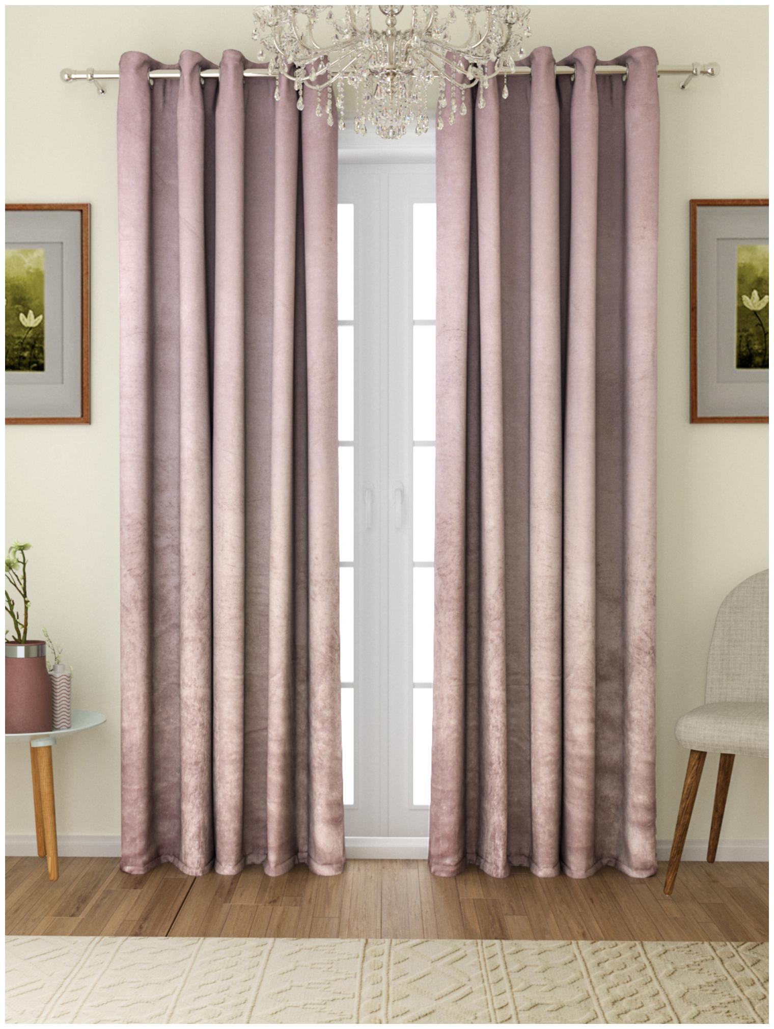 

ROMEE Velvet Door Blackout Beige Regular Curtain ( Eyelet Closure Solid )