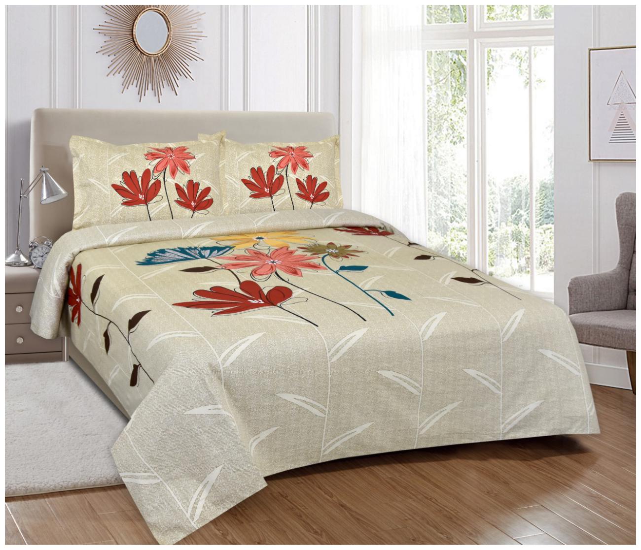 

Morado Cotton Floral Double Size Bedsheet 144 TC ( 1 Bedsheet With 2 Pillow Covers Multi )