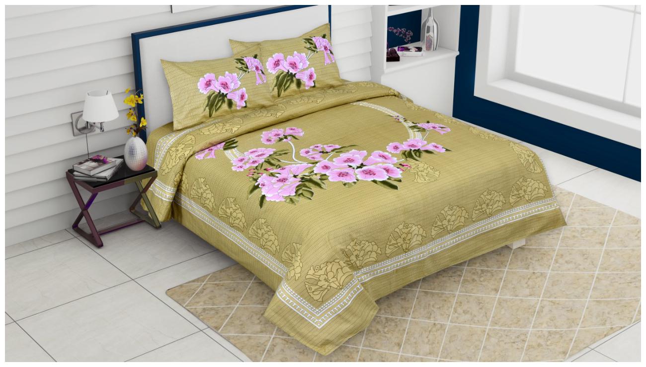 

Morado Cotton Floral Double Size Bedsheet 144 TC ( 1 Bedsheet With 2 Pillow Covers Multi )