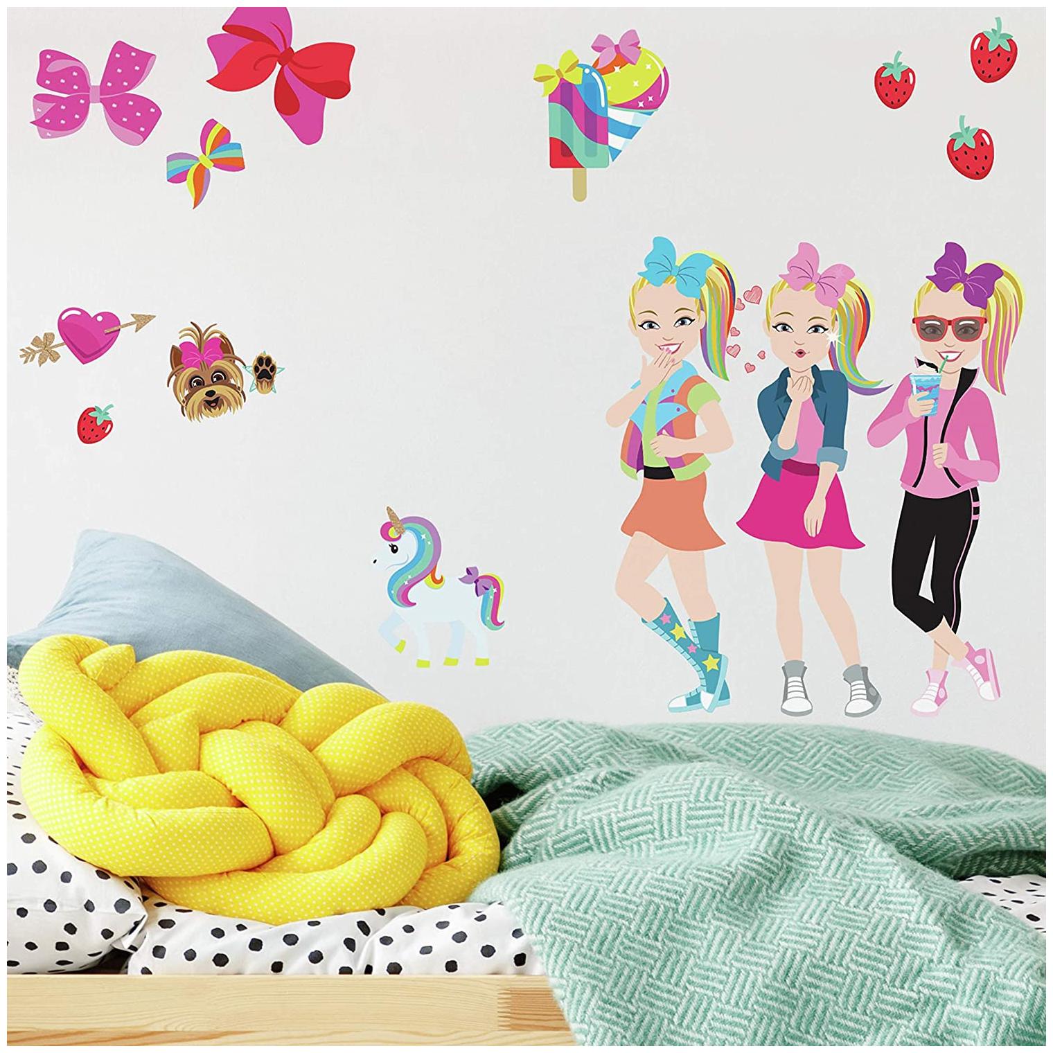 

RoomMates - RMK4253SCS Jojo Siwa Cartoon Peel And Stick Wall Decals Pink Wall