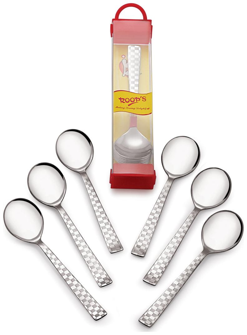 

Roops Silver Stainless Steel Dessert Soup Checkers