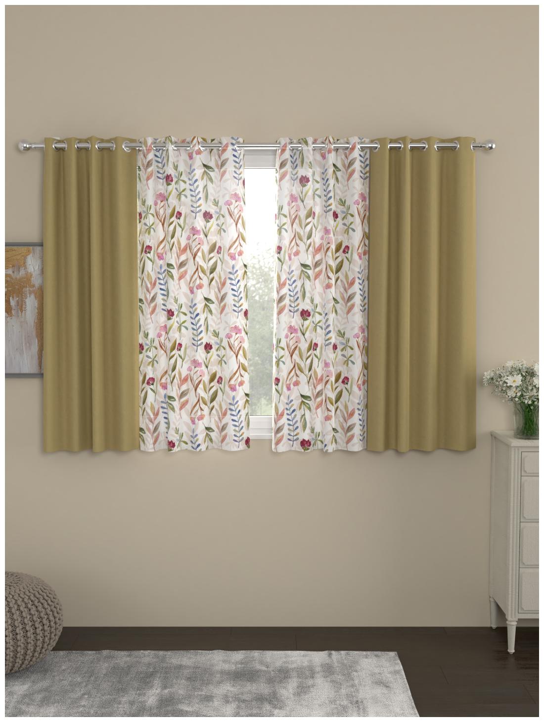 

Rosara Home Polyester Window Blackout Multi Regular Curtain ( Eyelet Closure Floral )