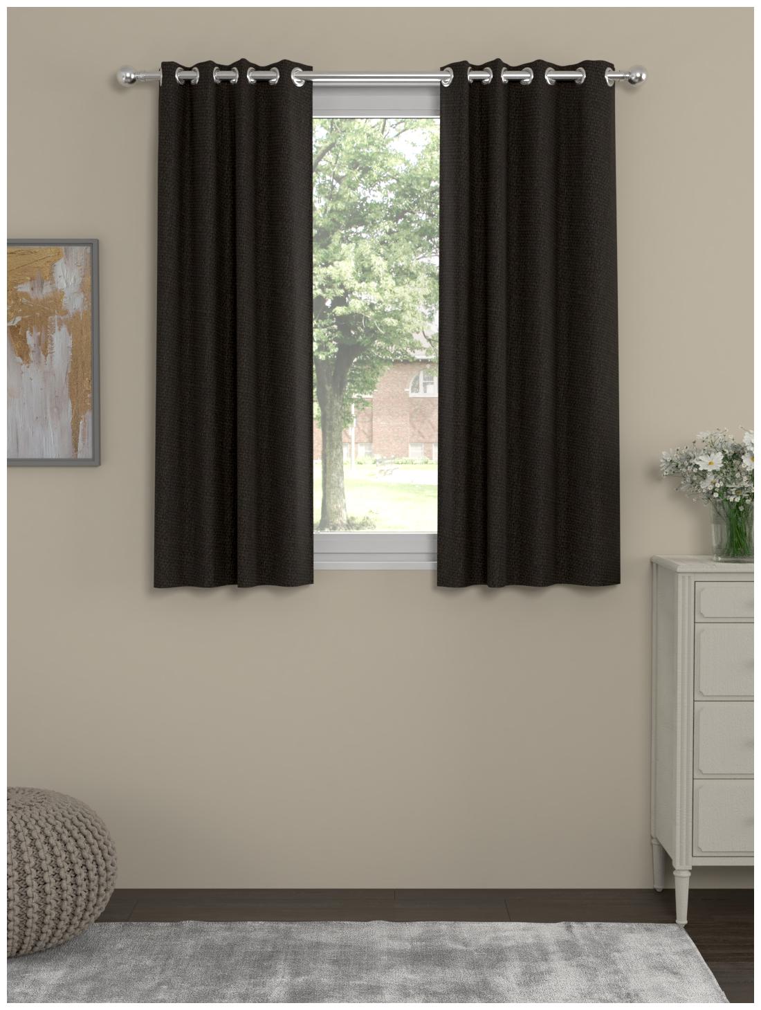 

Rosara Home Cotton Window Blackout Brown Regular Curtain ( Eyelet Closure Solid )