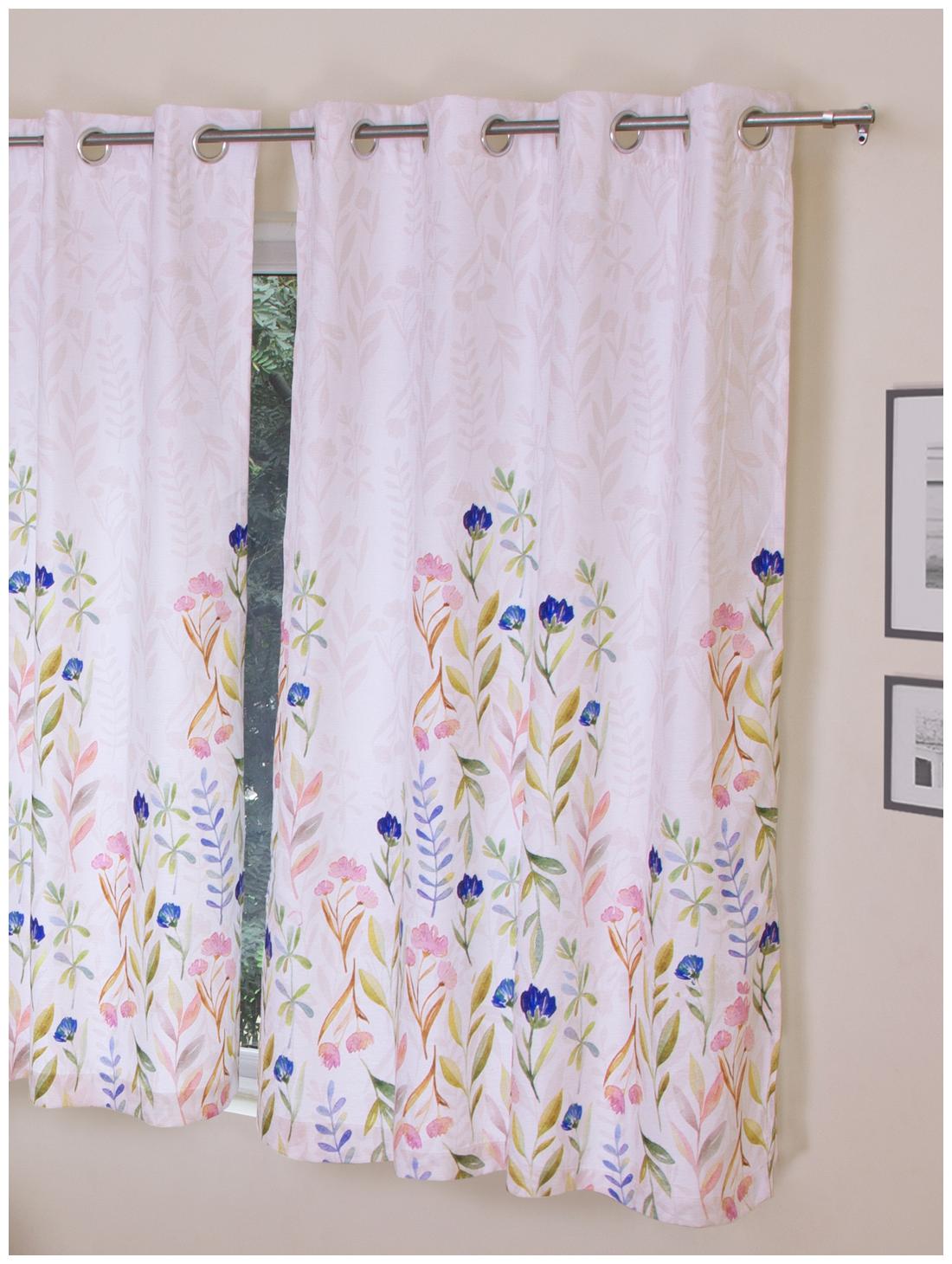 

Rosara Home Polyester Window Semi Transparent Multi Regular Curtain ( Eyelet Closure Floral )