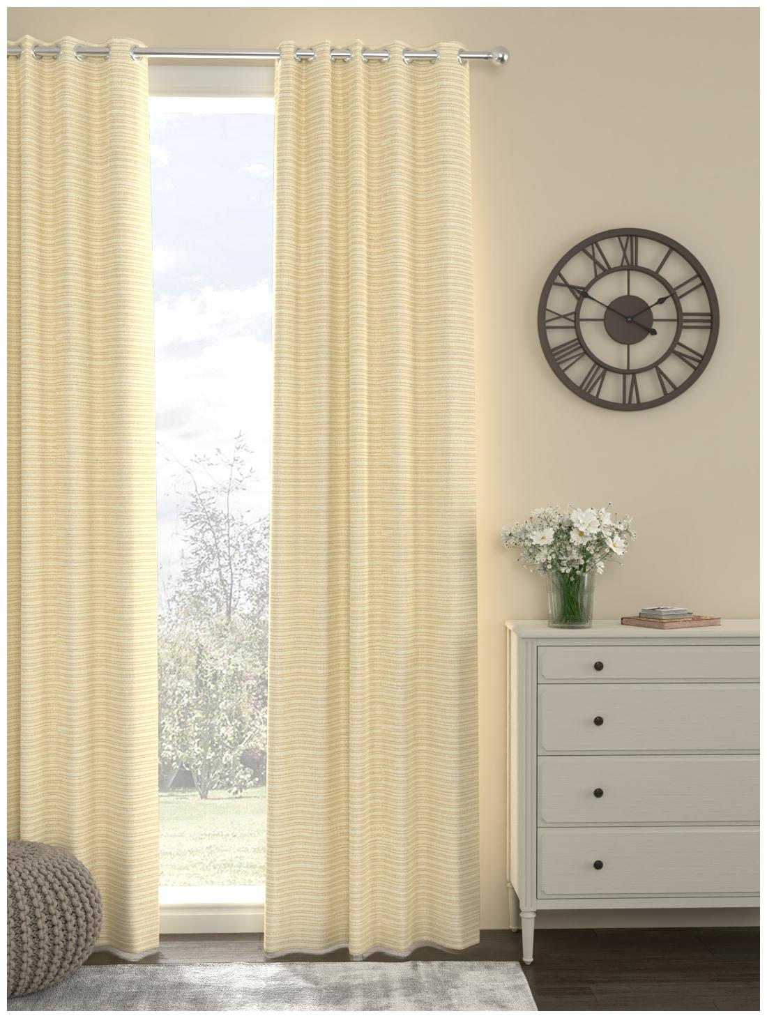 

Rosara Home Polyester Long Door Blackout Off-White Regular Curtain ( Eyelet Closure Solid )