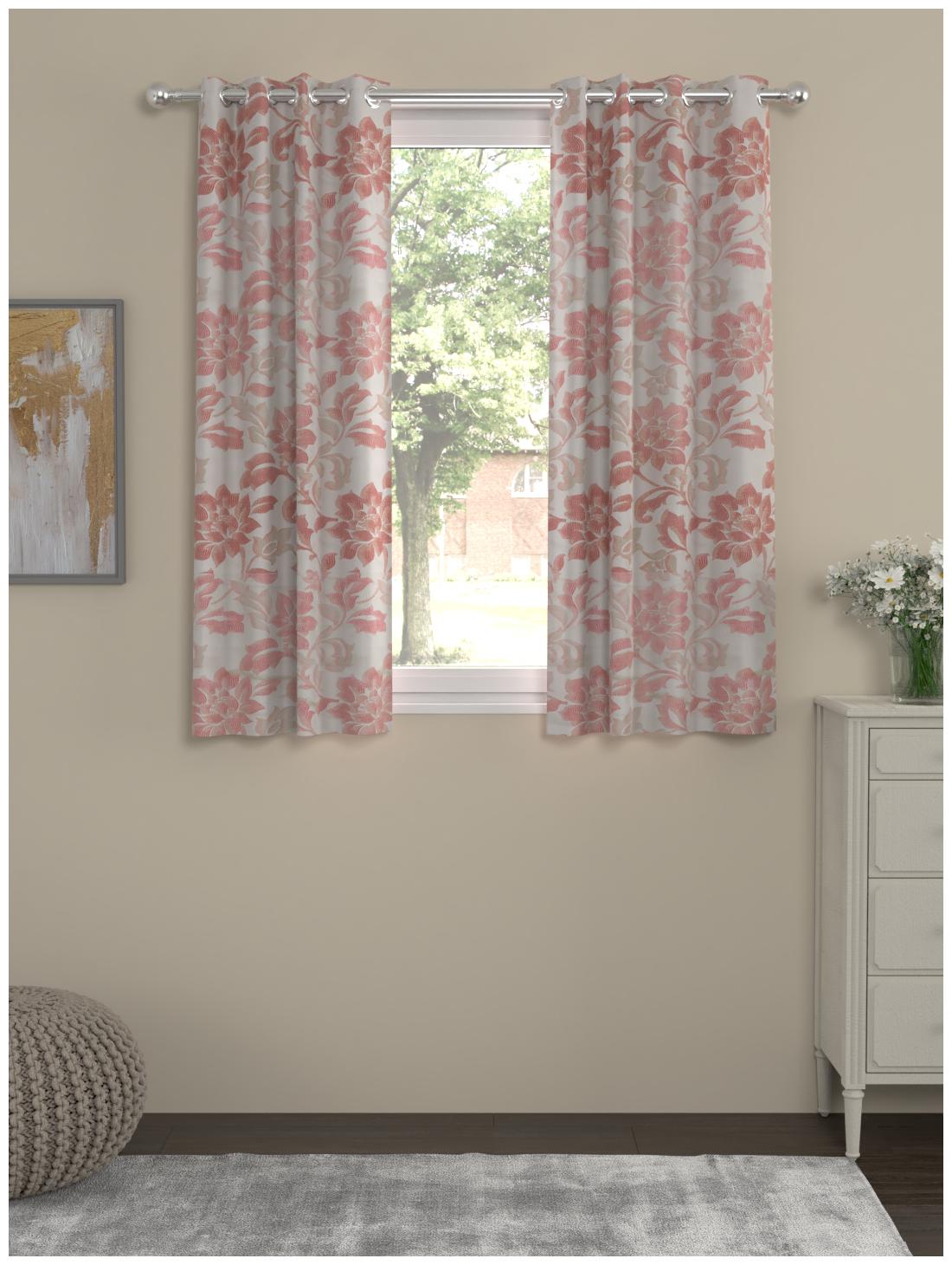 

Rosara Home Polyester Window Blackout Red Regular Curtain ( Eyelet Closure Motif )