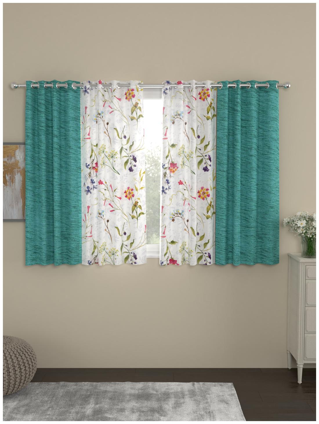 

Rosara Home Polyester Window Blackout Multi Regular Curtain ( Eyelet Closure Floral )