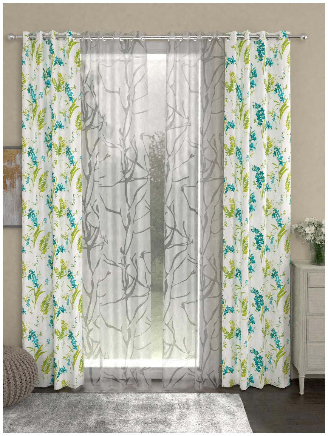 

Rosara Home Polyester Door Blackout Pink Regular Curtain ( Eyelet Closure Printed )