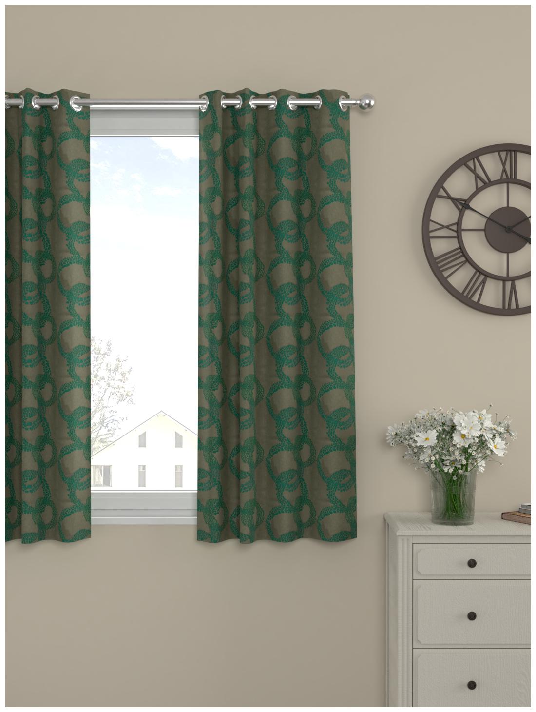 

Rosara Home Polyester Window Blackout Green Regular Curtain ( Eyelet Closure Motif )