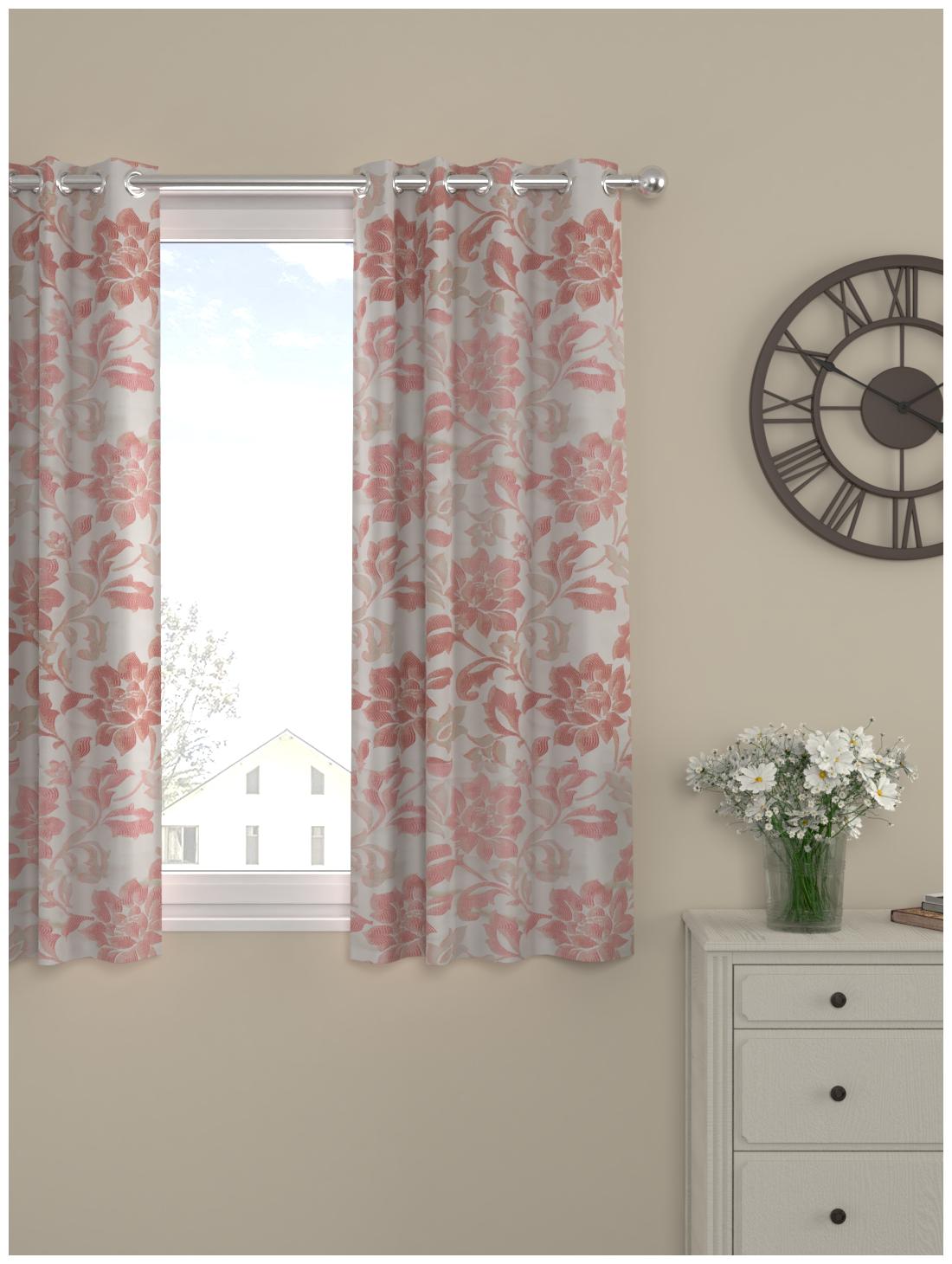

Rosara Home Polyester Window Blackout Red Regular Curtain ( Eyelet Closure Motif )