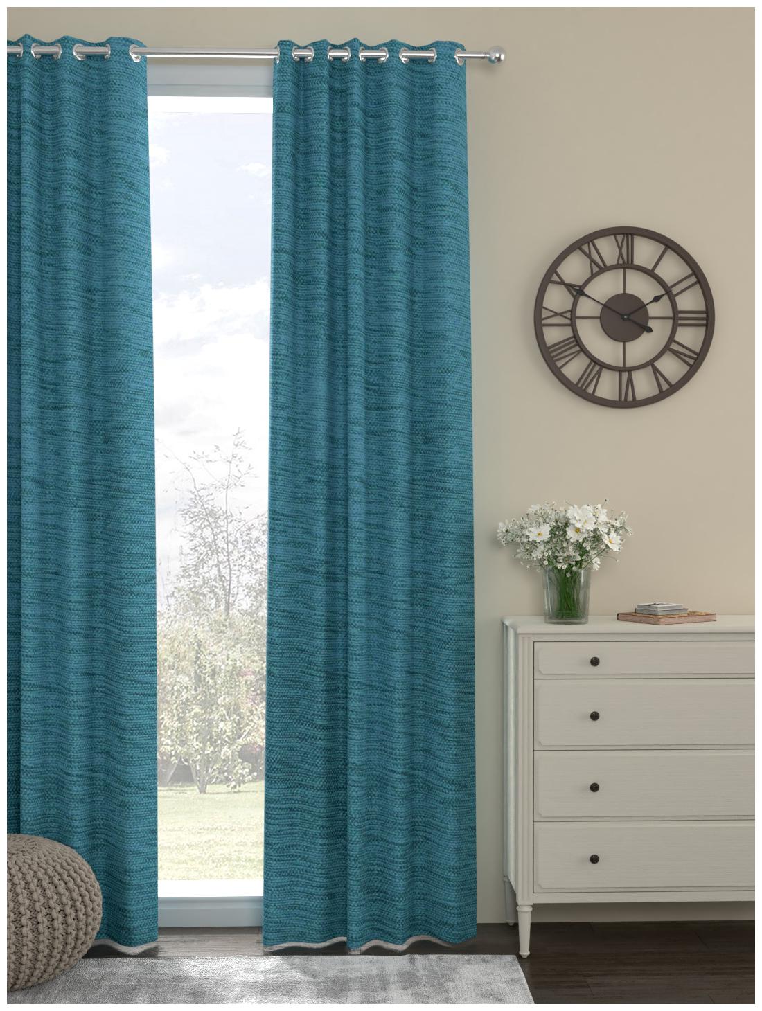 

Rosara Home Polyester Door Blackout Blue Regular Curtain ( Eyelet Closure Solid )