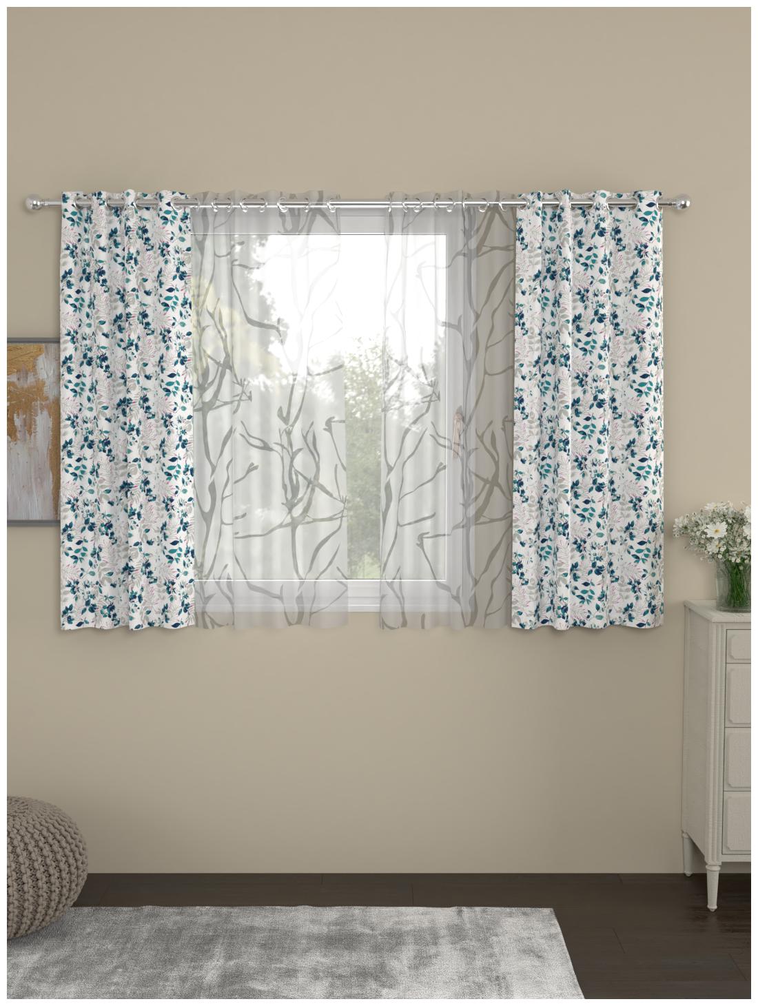 

Rosara Home Polyester Window Blackout Pink Regular Curtain ( Eyelet Closure Printed )