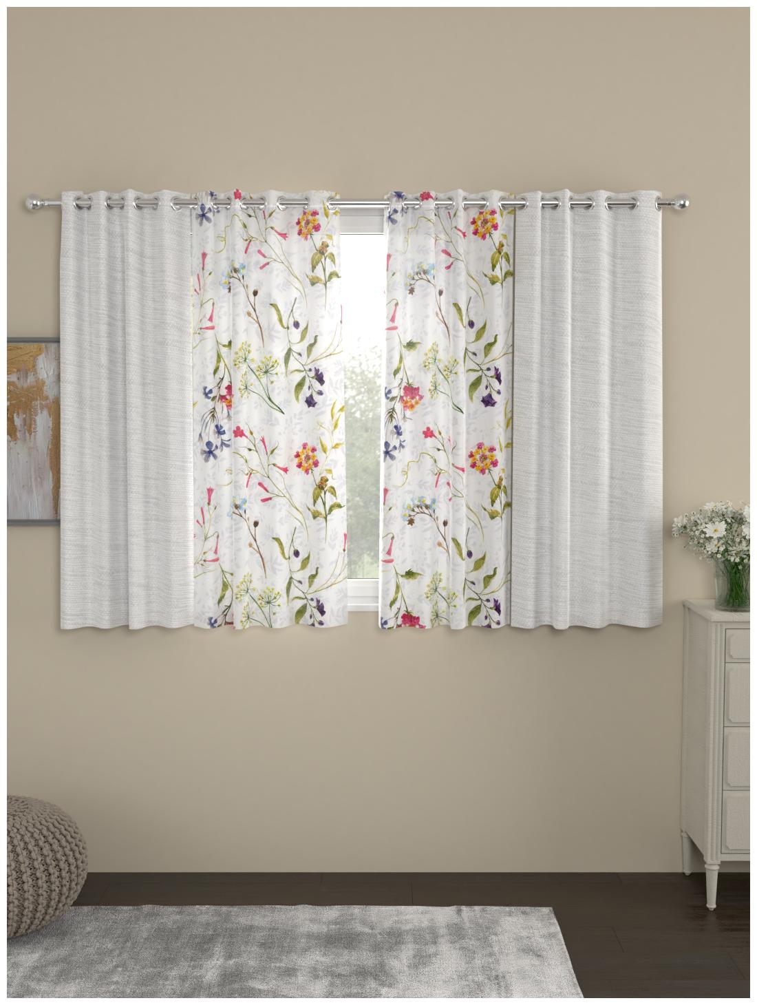 

Rosara Home Polyester Window Blackout Multi Regular Curtain ( Eyelet Closure Floral )