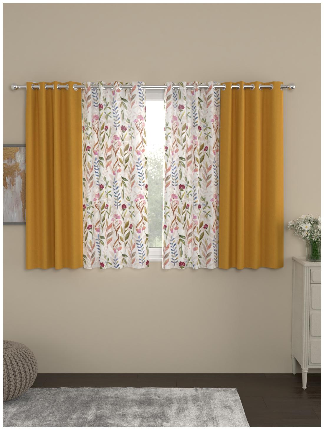 

Rosara Home Polyester Window Blackout Multi Regular Curtain ( Eyelet Closure Floral )
