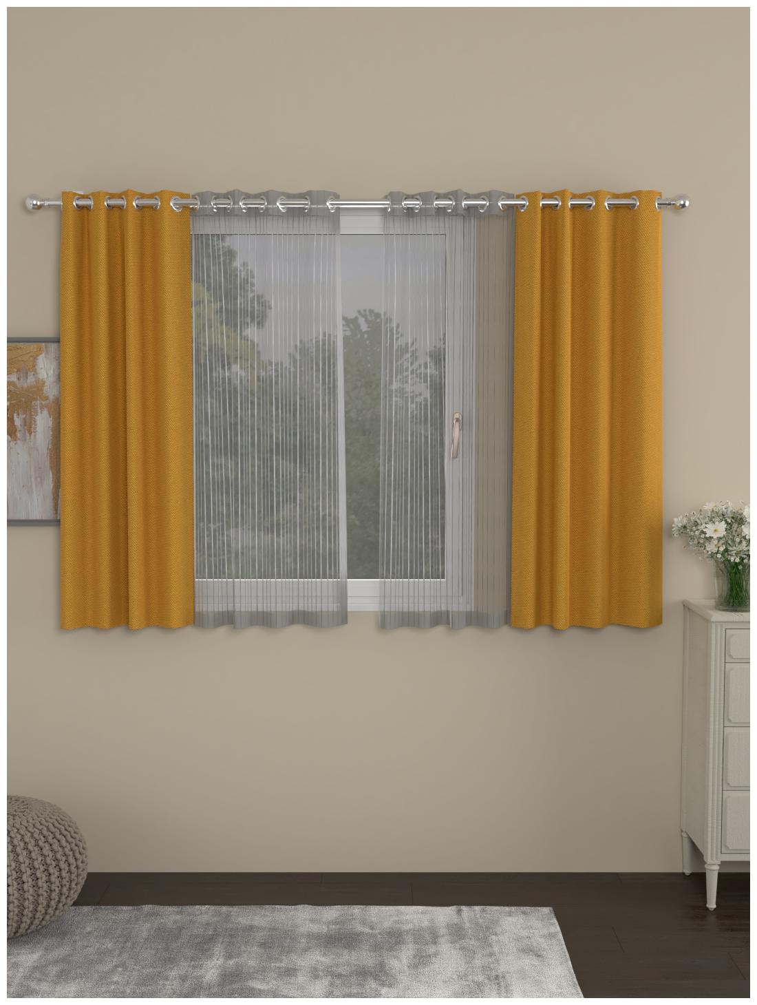

Rosara Home Polyester Window Blackout Mustard Regular Curtain ( Eyelet Closure Solid )