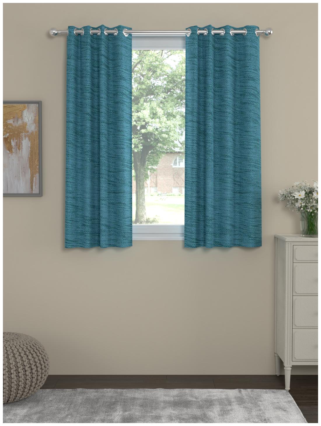 

Rosara Home Polyester Window Blackout Blue Regular Curtain ( Eyelet Closure Solid )