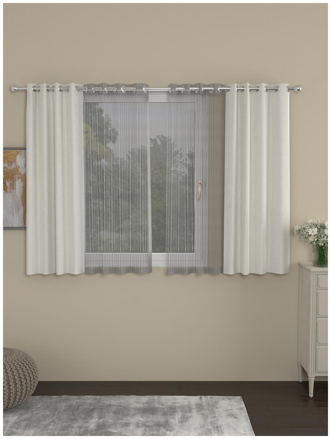 

Rosara Home Cotton Window Blackout Off-White Regular Curtain ( Eyelet Closure Solid )