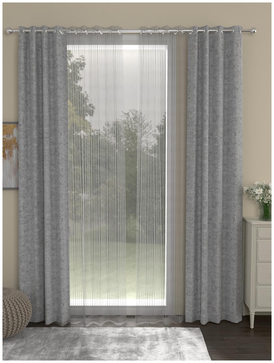 

Rosara Home Poly Cotton Door Blackout Grey Regular Curtain ( Eyelet Closure Solid )