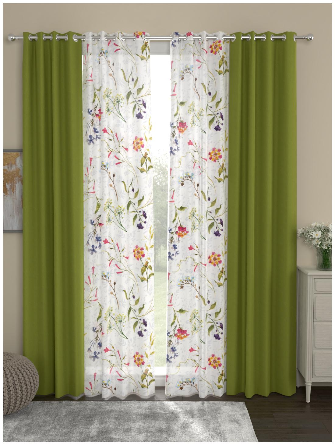 

Rosara Home Polyester Door Blackout Multi Regular Curtain ( Eyelet Closure Floral )