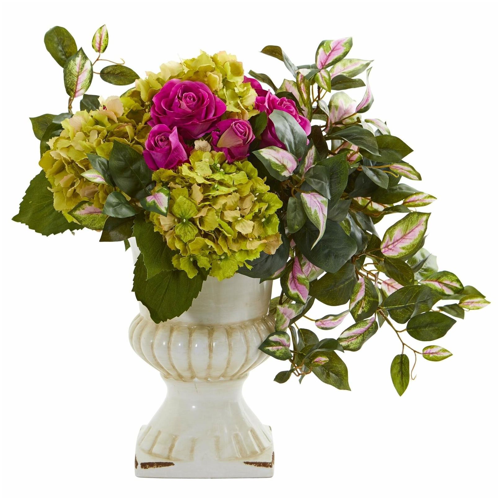

Rose Hydrangea and Hoya Artificial Arrangement in Ceramic