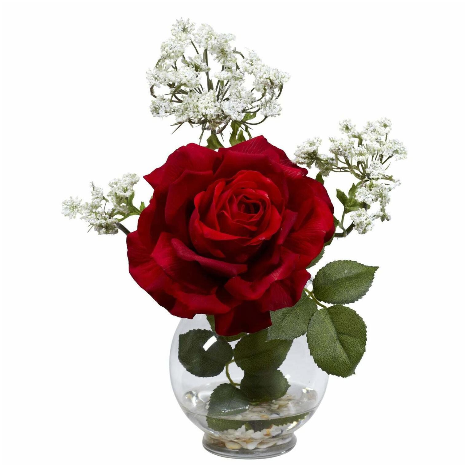

Rose Queen Ann s Lace Silk Flower Arrangement