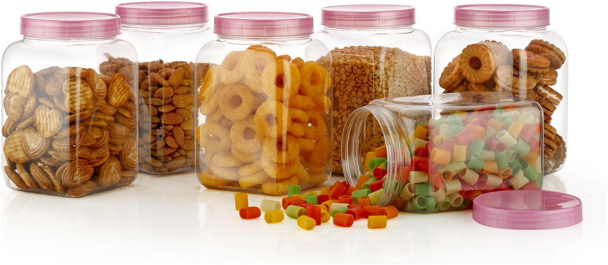 

Roseleaf 1700 ml Pink Plastic Container Set - Set of 6