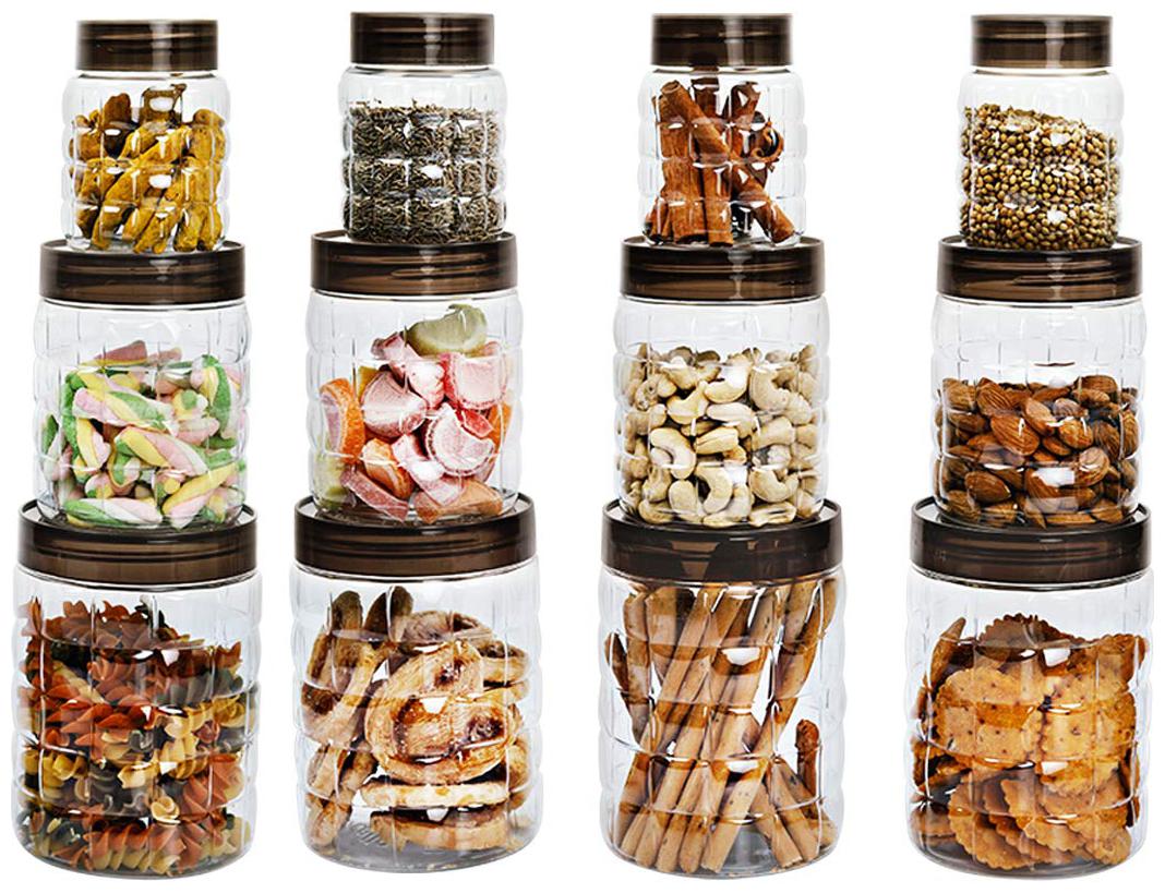 

Roseleaf 1200 ml Transparent Plastic Container Set - Set of 12