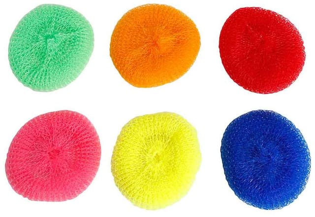 Round Plastic Scrubber -Set of 6