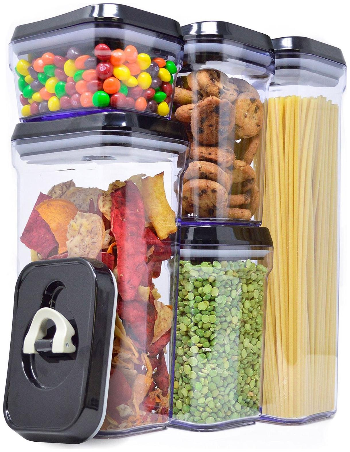 

Royal Air-Tight Food Storage Container Set - 5-Piece Set - Durable Plastic - BPA