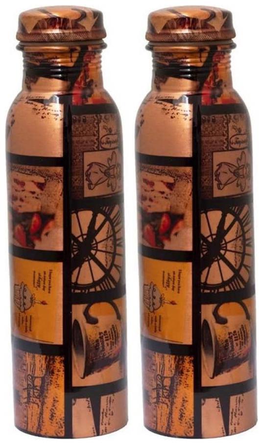 

ROYAL MERCHANT Copper Multi Water Bottle ( 1000 ml Set of 2 )