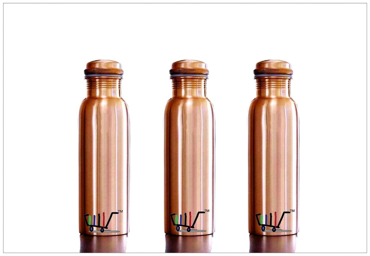 

ROYAL MERCHANT Copper Brown Water Bottle ( 1000 ml Set of 3 )